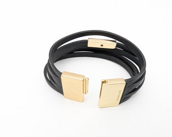 COACH Classic Leather Multi Strand Wrapped White Gold Tone Bracelet s-l400.jpg main image 4