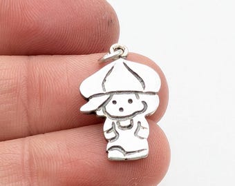 Vintage Sterling Silver Child / Kid / Boy Charm or Pendant - Whimsical and Sweet!