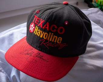 Signed New 1990s Texaco Havoline Racing Authentic NASCAR Hat Signed by Bobby Allison