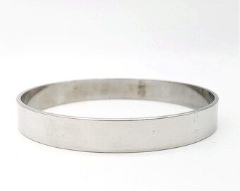 Vintage Smooth Silver Tone Bangle Bracelet