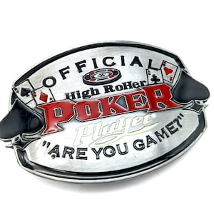 Vintage Official High &quot;RoHer&quot; Poker Player Are You Game Belt Buckle