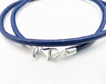 Made to Order 2mm Sterling Silver & Genuine Leather Cord Necklace
