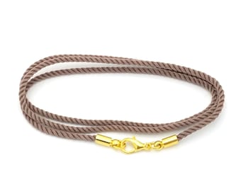 68 Colors! 2mm Silk Cord Necklace, High Quality Cord - Choice of Color, Clasp & Length