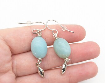 Vintage Michael Dawkins Sterling Silver & Amazonite Dangle Earrings