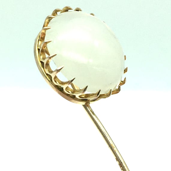 Antique 14K Gold & Moonstone Stick Pin - image 2