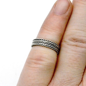 Vintage Sterling Silver Rope Design Toe Ring