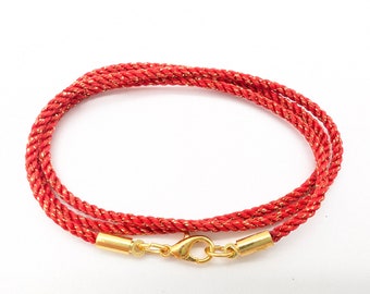 Metallic Silk Cord Necklace: Custom Length, 33 Colors
