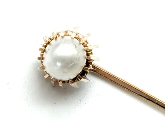 Vantage Pearl &  Gold Filled Stick Pin, 2.25" - image 1