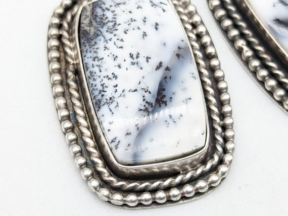 Artisan Dendritic Agate & Sterling Silver Dangle … - image 5