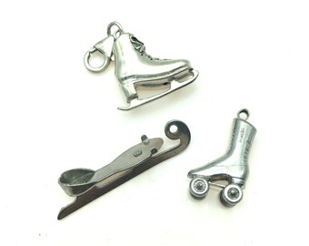 Vintage Sterling Silver Ice Skating / Roller Skating Charms or Pendants