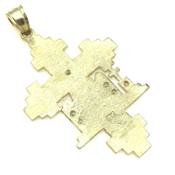 Vintage 10k Yellow Gold & Diamond Orthodox Cross … - image 6