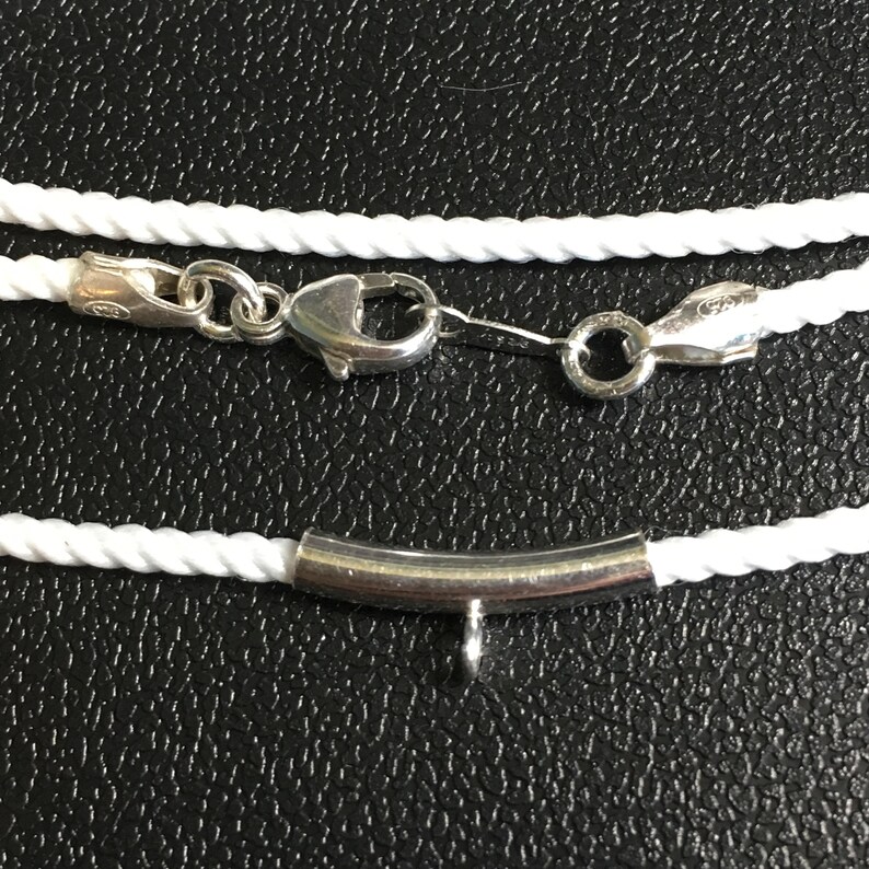 Sterling Silver & Silk Cord Necklace With Pendant Bale High Etsy