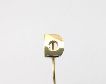 Vintage Initial Letter D Stick Pin
