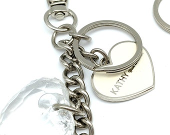 Silver Heart Kathy Van Zeeland Keychain Purse Charm - Etsy