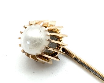 Vintage Pearl & Gold Filled Stick Pin, 2.25"