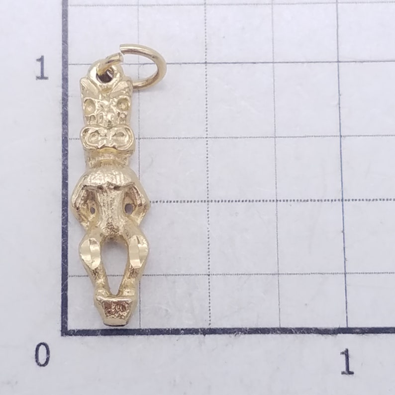 Old Stock Gold Plated Tribal Dancer Totem Pendant or Charm