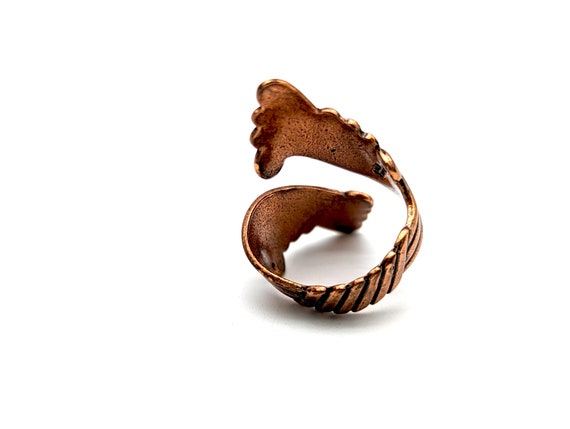 1950s Solid Copper Bypass Ring - Adjustable - image 4