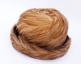 Vintage G. Rossi Montevarchi Warm Brown Feather Bowler Hat - Size Small