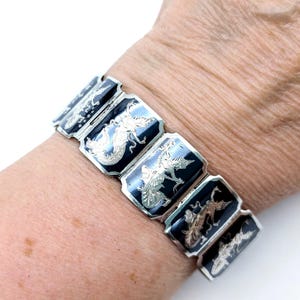 Siam Sterling Silver Mekela Goddess Neillo Panel Bracelet - 6.75&quot;