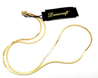 24K Gold Over Sterling Silver 18" Box Chain - 1.5 mm, Danecraft