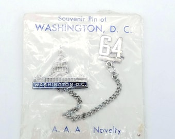 1964 Washington, D.C. Capitol Building Souvenir Pin Set in Original Packaging,  Marked, A.A.A. Novelty