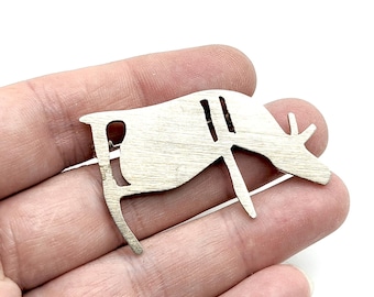 Sterling Silver  Denmark Deer Brooch Signed A. Dragsted