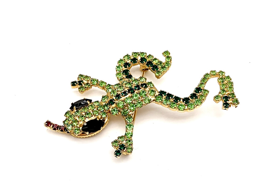 Broche Lézard Cristal Vintage - Bijou Décoratif Pour Femmes - Accessoire Élégant Pour Veste, Chemise, Cadeau Fête