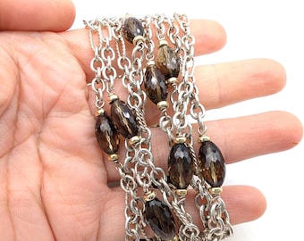 Sterling & 18K Gold David Yurman 72" Smoky Quartz Necklace