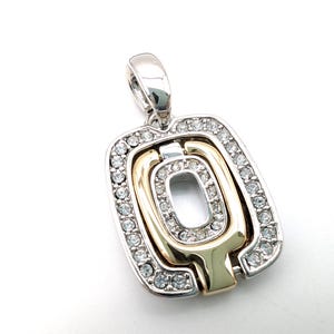 Old Stock Lia Sophia Convertible Gold & Silver Crystal Studded Pendant