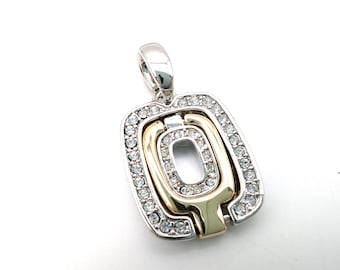 Old Stock Lia Sophia Convertible Gold & Silver Crystal Studded Pendant