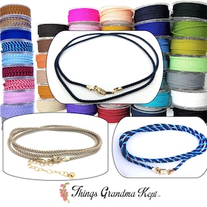 14K Gold-Filled Silk Cord Necklace, High Quality, 2mm - 45 Colors, Any Length