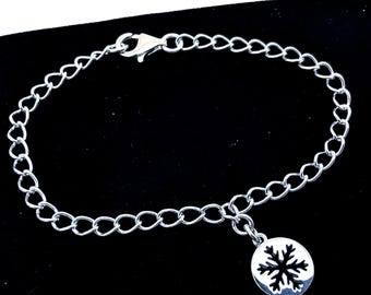 Sterling Silver Snowflake Charm Bracelet