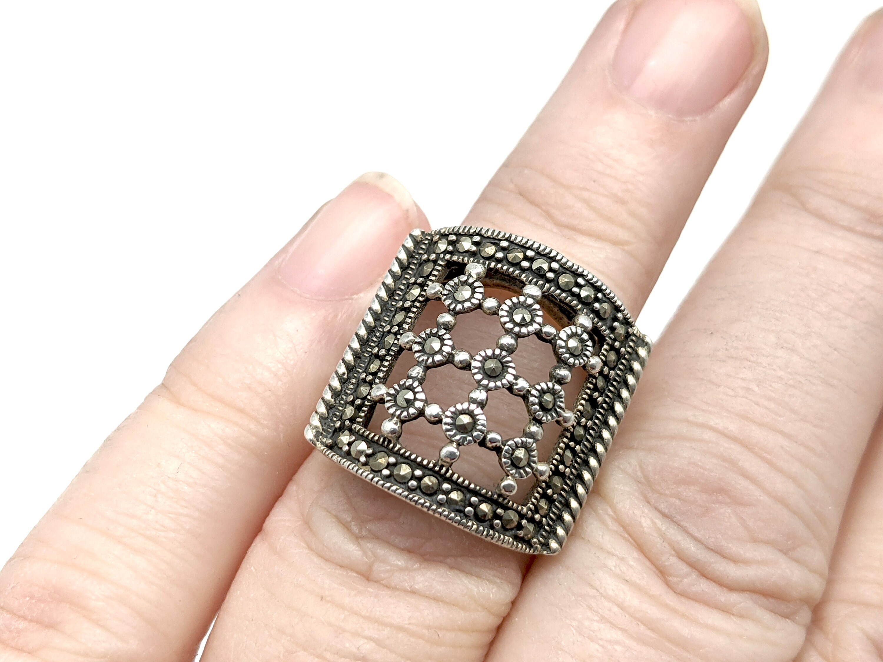 Statement on sale marcasite rings