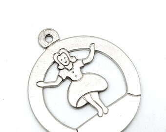 Sterling Silver Dancing Woman Charm or Pendant