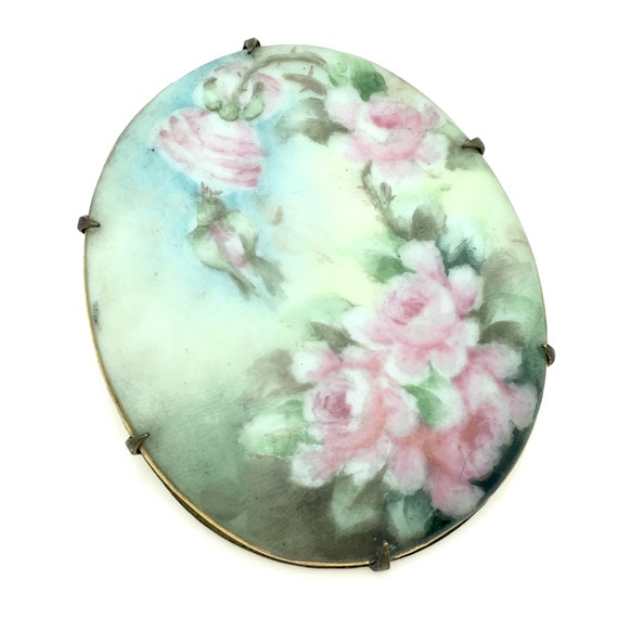 Antique Limoges Style Hand Painted Porcelain Flora