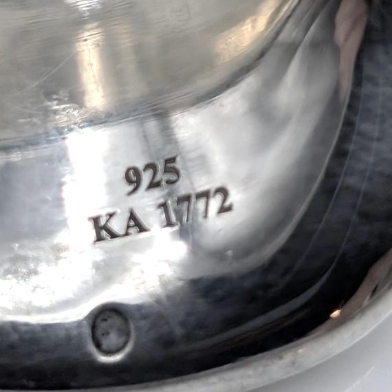 Sterling Silver Concave Statement Ring, Faceted D… - image 8