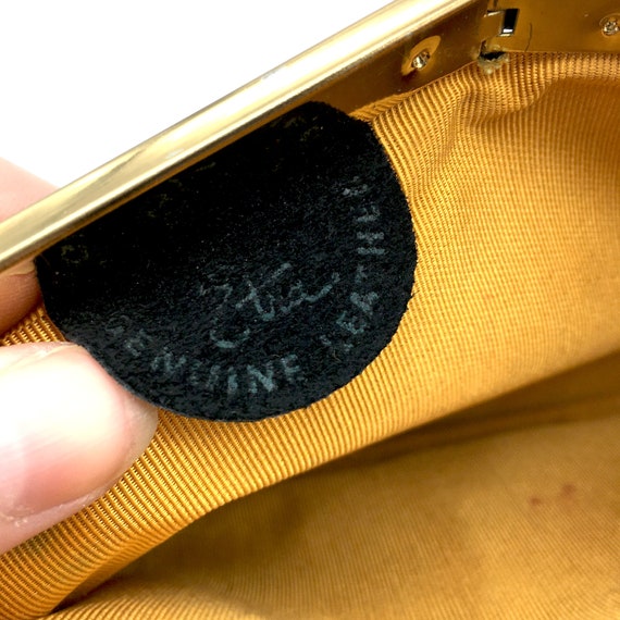 Vintage 1960s Black Suede Leather Handbag / Clutch - image 6