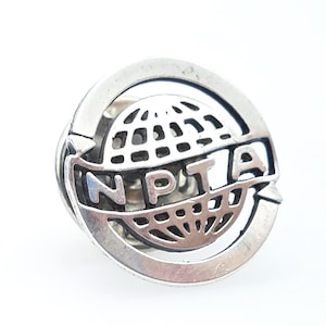 Sterling Silver Globe & Arrows NPTA Recycling Symbol Pin