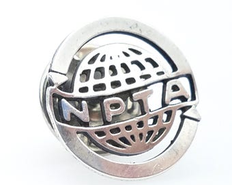 Sterling Silver Globe & Arrows NPTA Recycling Symbol Pin