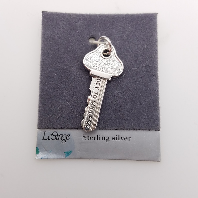 Old Stock Sterling Silver Key to Success Charm or Pendant by LeStage /& Wells Sterling