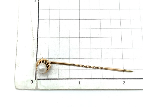 Vantage Pearl &  Gold Filled Stick Pin, 2.25" - image 4