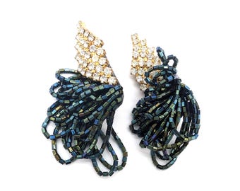 Choice of Vintage Beaded Rhinestone Clip On Earrings