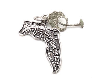Vintage Sterling Silver Daytona Beach Florida Souvenir Charm or Pendant
