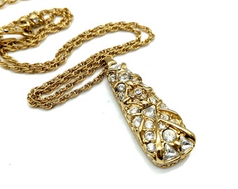 Choice of Vintage St. John Gold Plated & Crystal Rhinestone Pendant Necklaces - 16-19" Adjustable