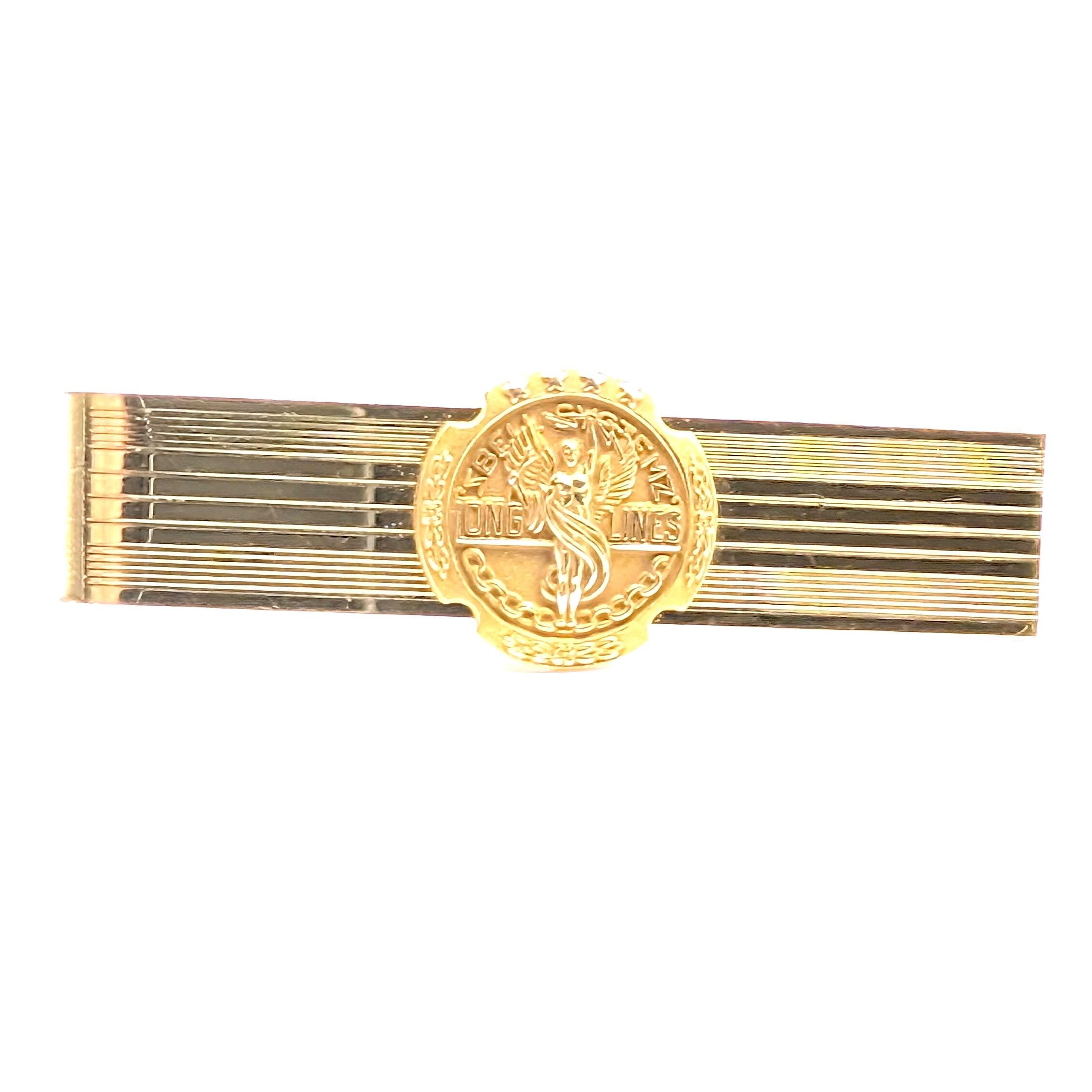 12k Gold Filled Bell Systemz Long Lines Tie Clip Signed Balfour - Etsy