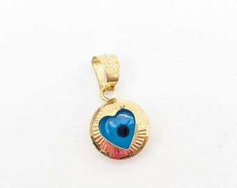 14k Gold & Glass Evil Eye Pendant