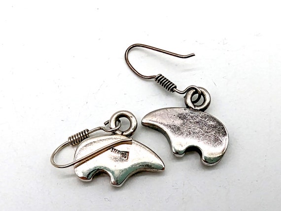 Vintage Sterling Silver Native Bear Pendant & Ear… - image 8