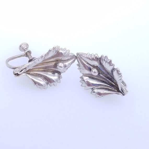 Vintage Sterling Silver Calla Lily Floral Screw B… - image 1