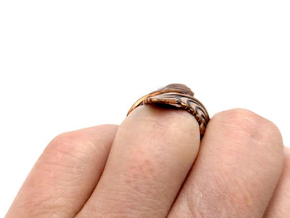 1950s Solid Copper Bypass Ring - Adjustable - image 7