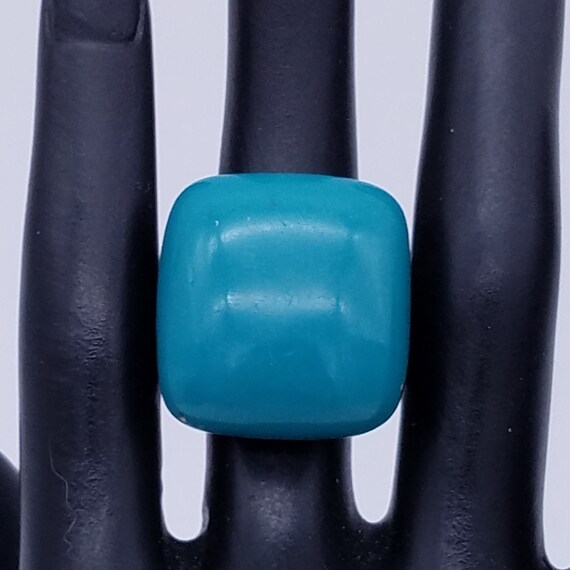 1930's Turquoise Blue Celluloid Ring - Size - image 2